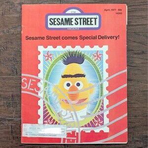 Vintage April 1977 SESAME STREET MAGAZINE: Sesame Street Comes Special Delivery